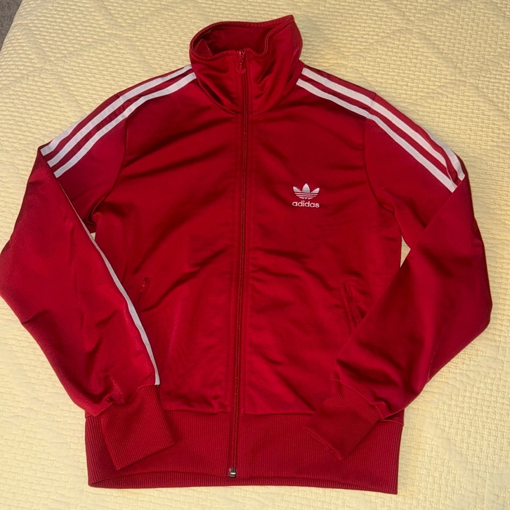 Adidas Track Jacket Medium Red White L12